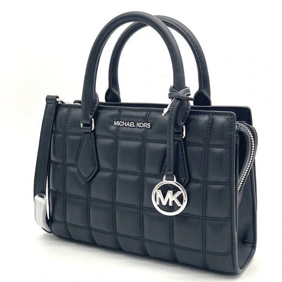 Michael Kors Black Quilted Sheila Satchel Crossbody Bag - Picture 2 of 9